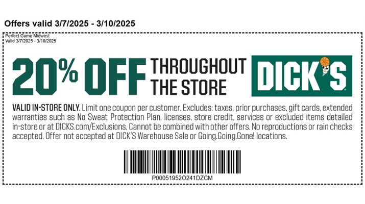 Shop Weekend at Dick's Sports 20% Off Any Purchase